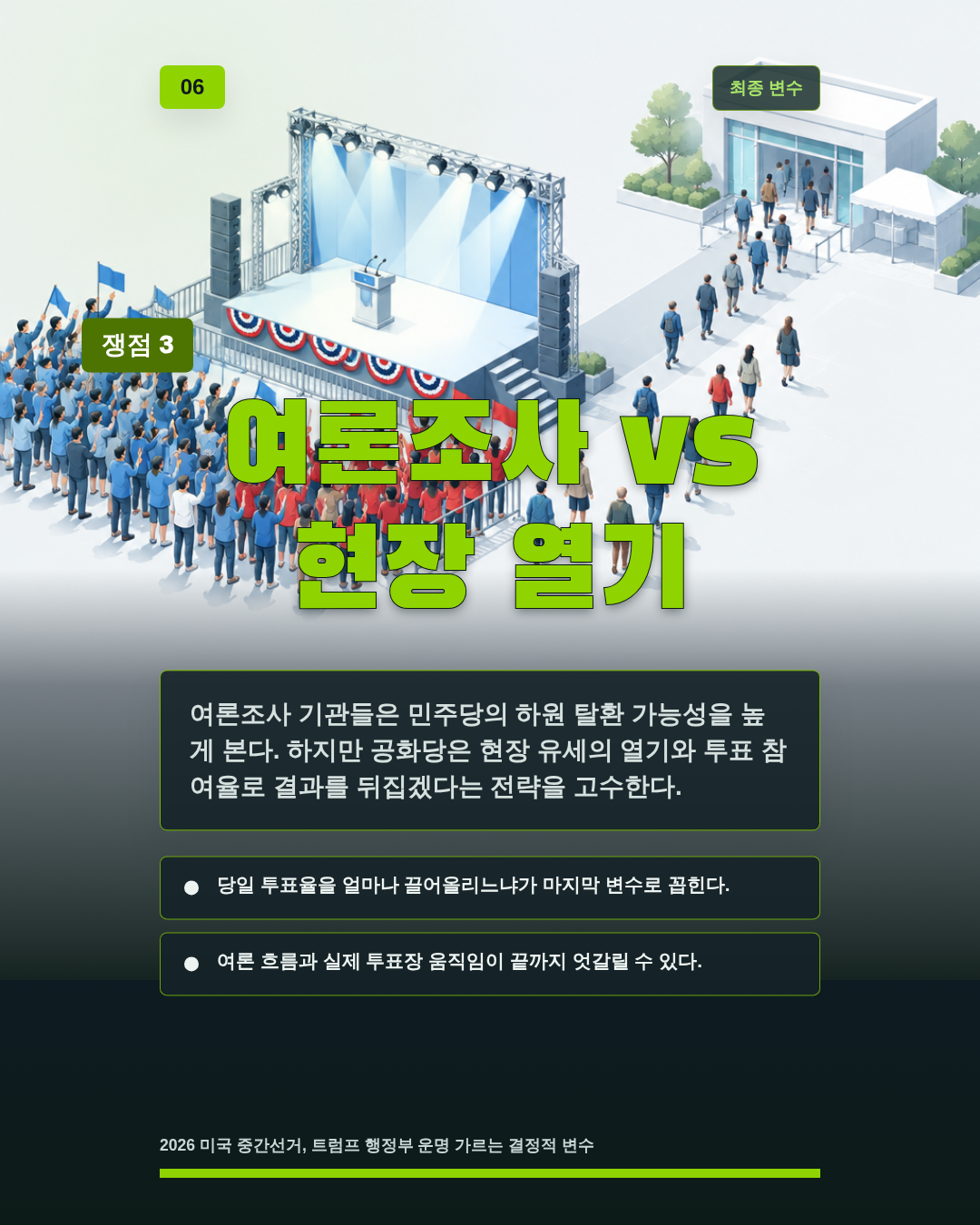 여론조사 vs 현장 열기