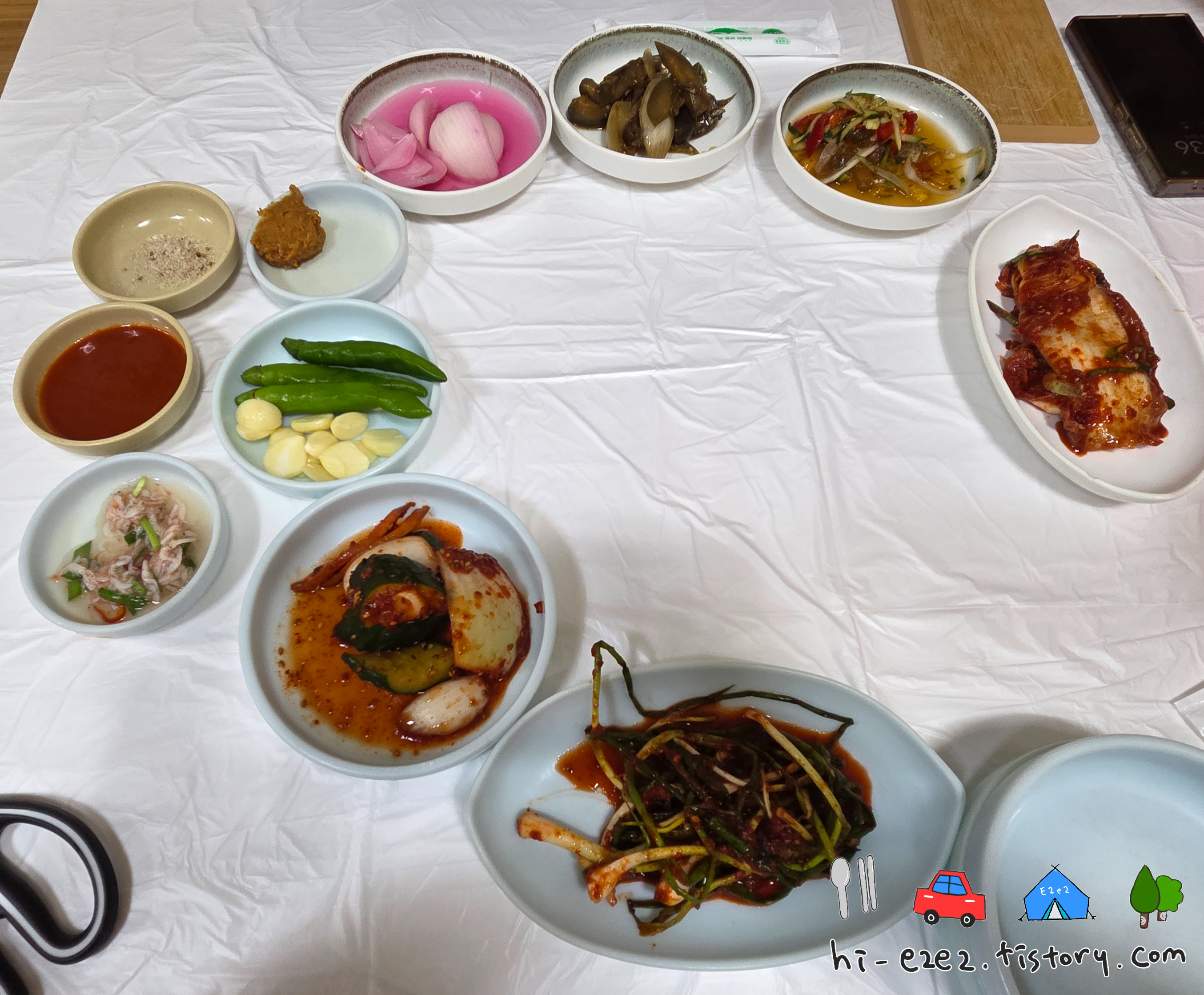 목포 원조찹쌀순대 반찬 구성