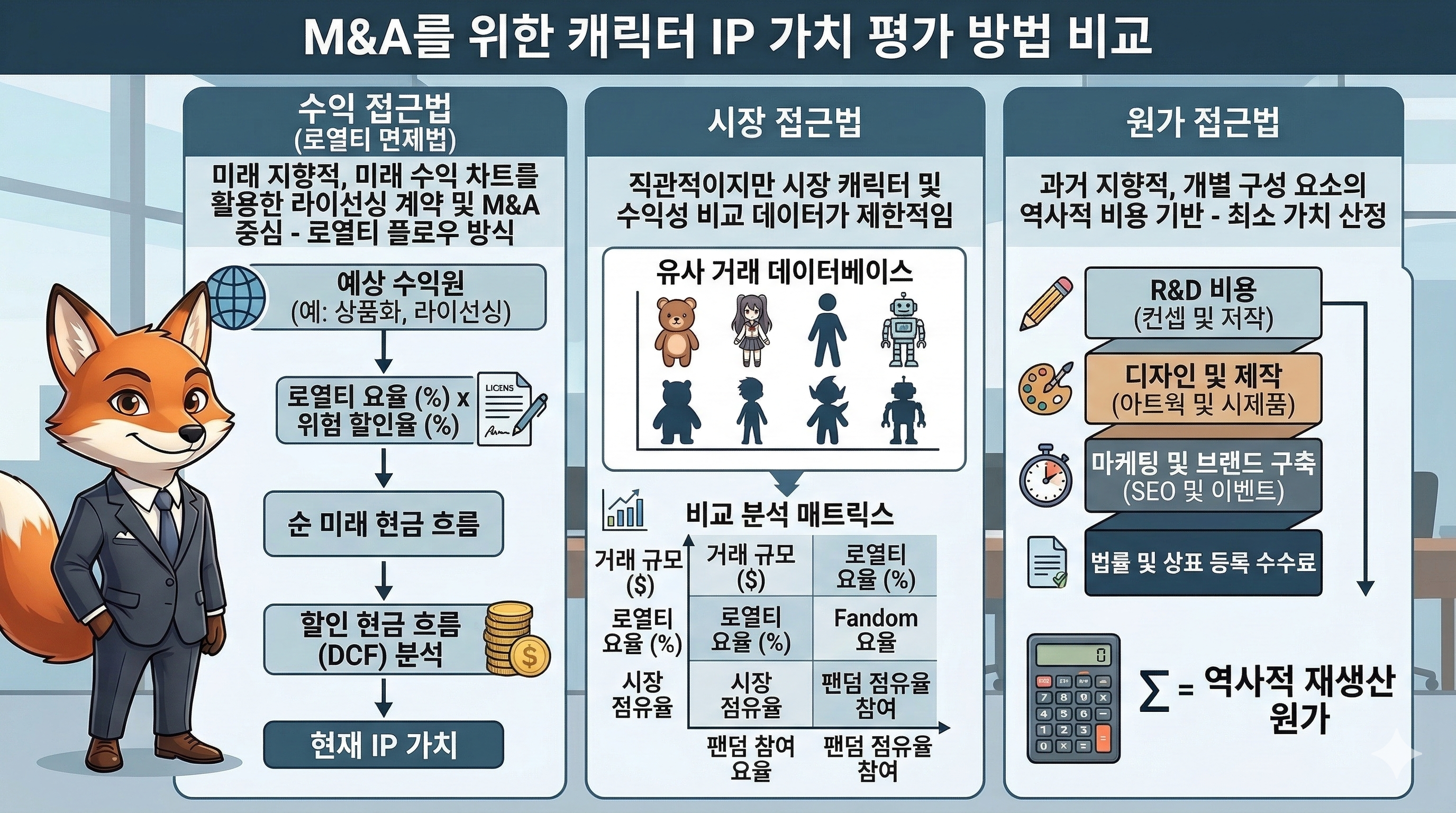 IP가치평가방법 비교