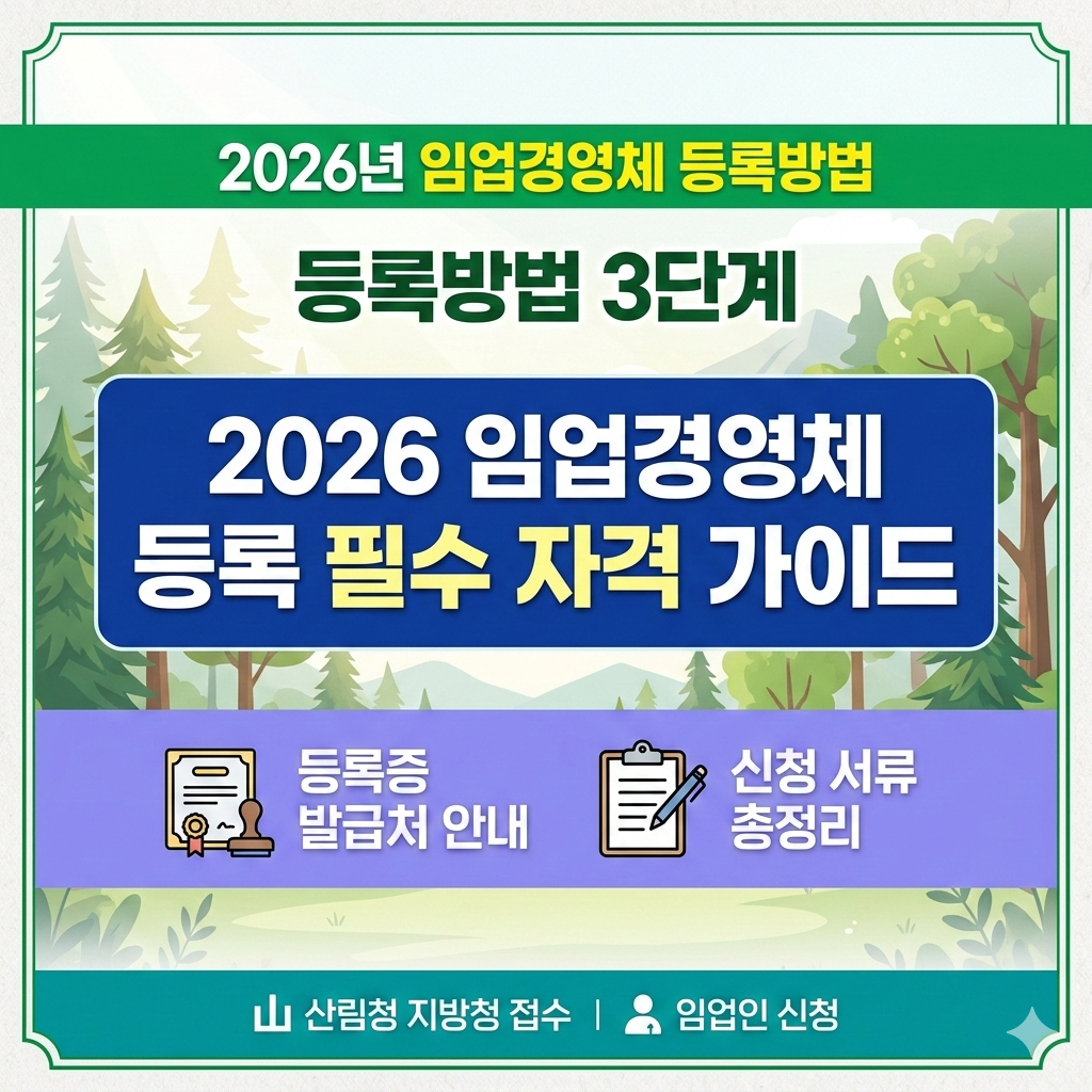 임업경영체 등록방법 3단계 2026년 신청 서류 및 발급처