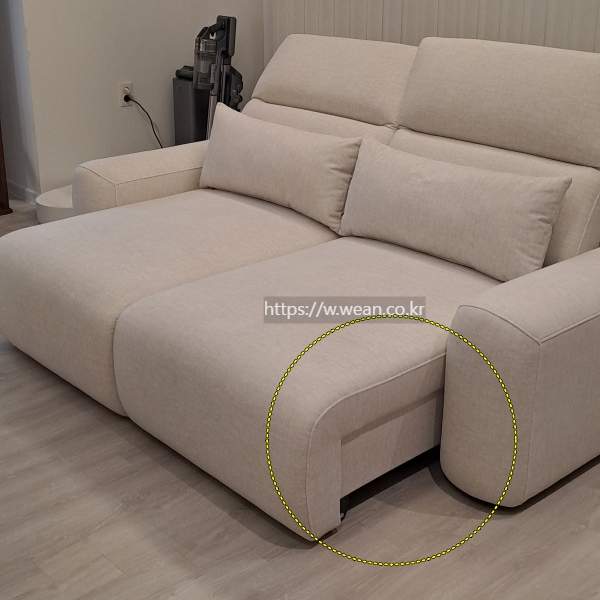 방석 하단 마감 사진