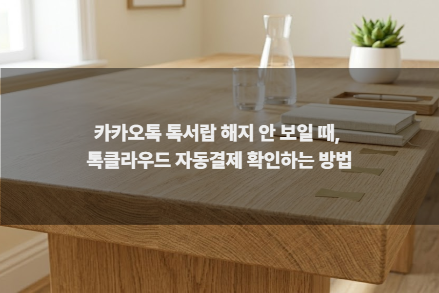 카카오톡 톡서랍 해지 안 보일 때, 톡클라우드 자동결제 확인하는 방법
