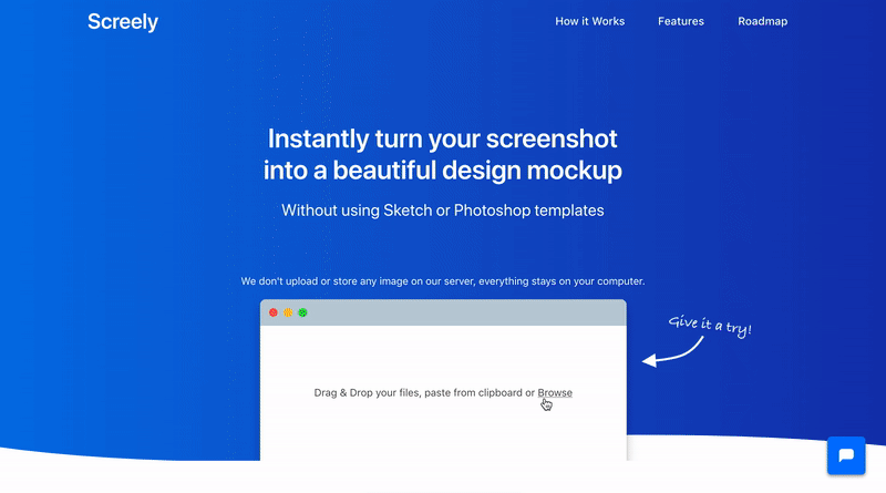 Screely - Generate Website Mockups