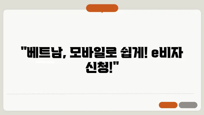 베트남 e 비자 신청