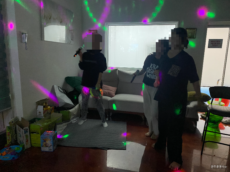 오아시스펜션 노래방기계로 노래부르기