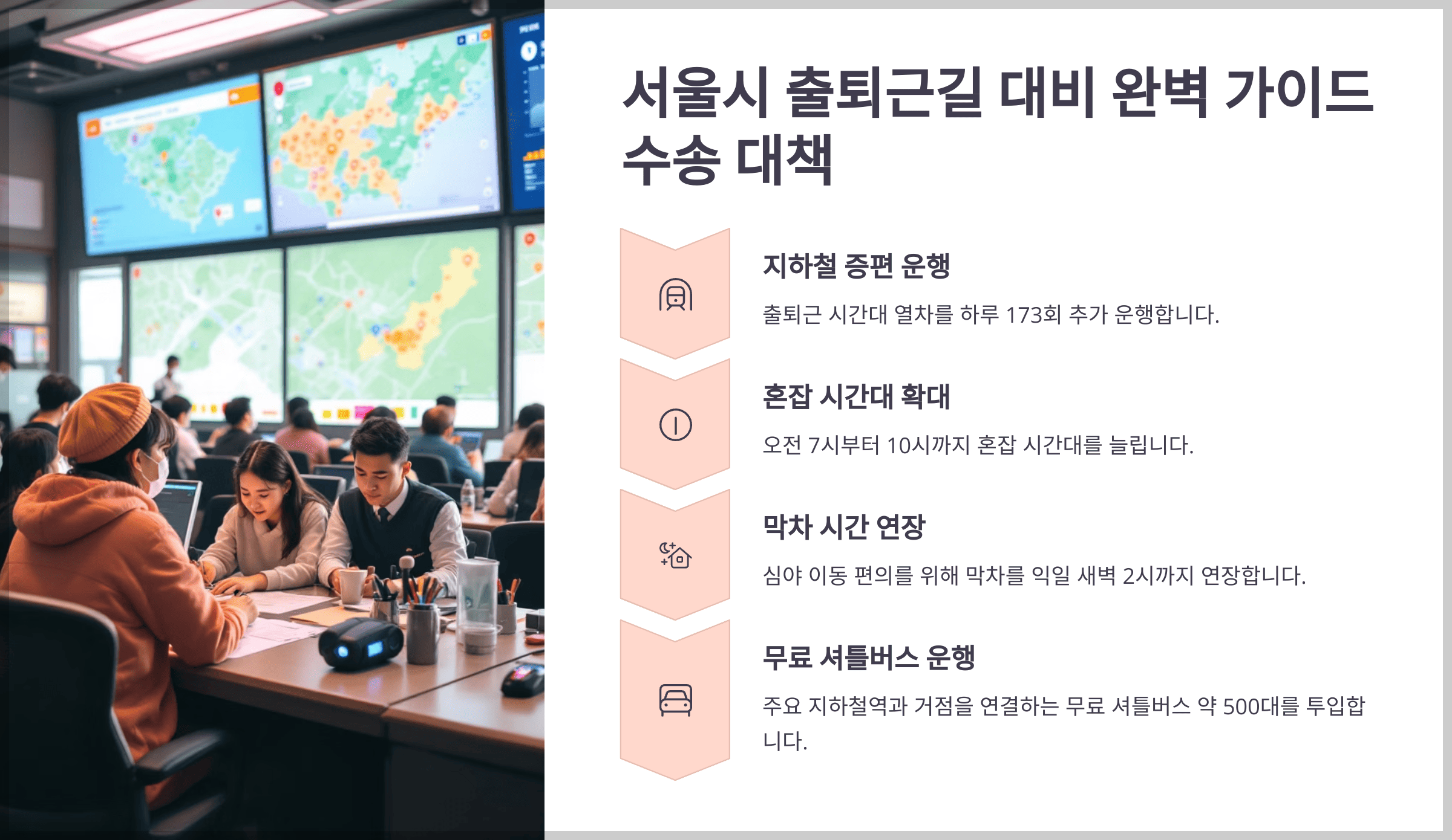 서울시 출퇴근길 대비 완벽 가이드 수송 대책