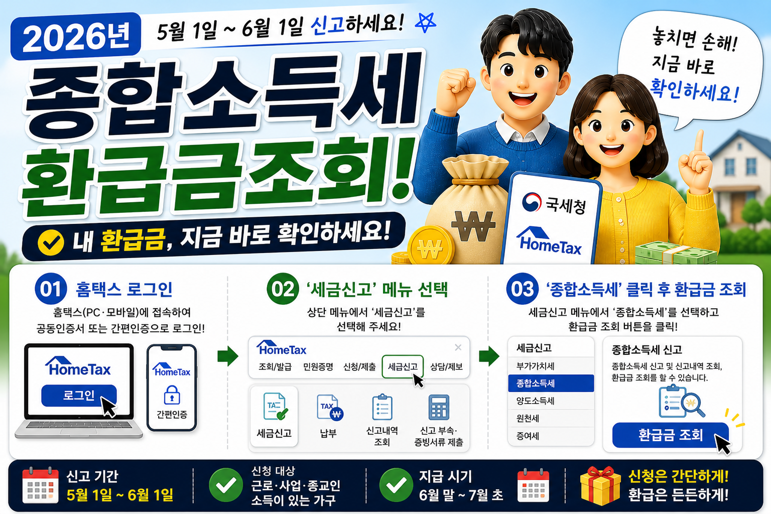 2026년 종합소득세 환급금조회 절차 안내문 설명 이미지