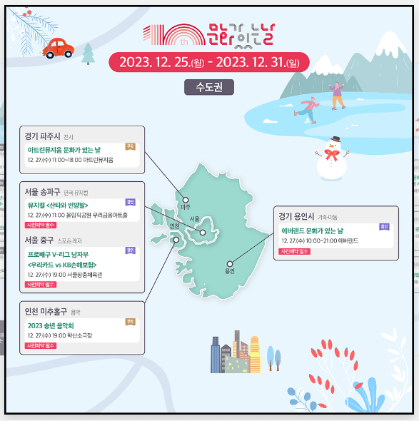 (12월) 문화가 있는 날 ; 전국 권역별 문화 프로그램 총정리!!!