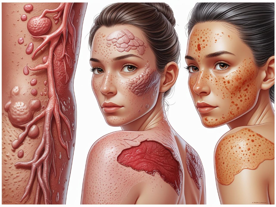 피부 발진 일러스트