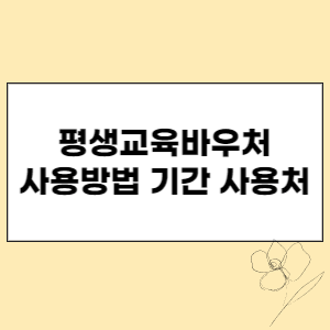 평생교육바우처 사용방법 기간 사용처 섬네일