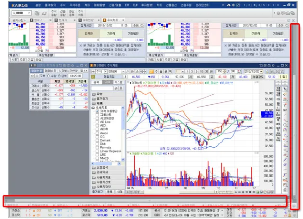 미래에셋증권 홈트레이딩시스템 HTS 화면
