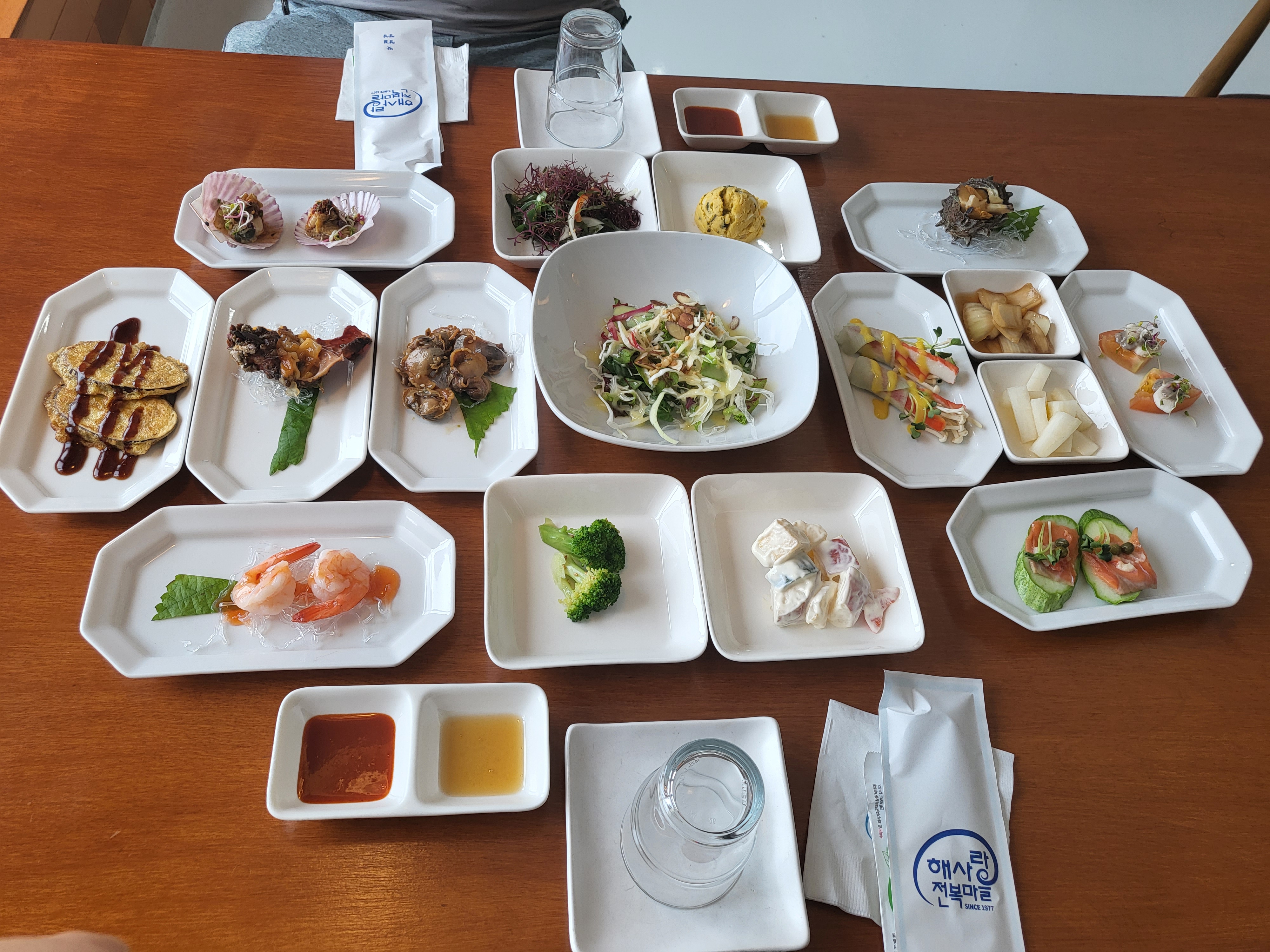 남해 해사랑전복마을 상차림