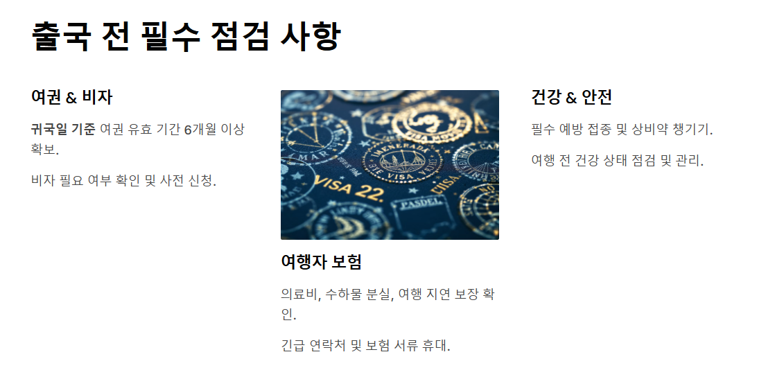 해외여행 시 반드시 기억해야 할 안전·건강·문화 주의사항