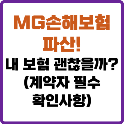 MG손해보험 파산