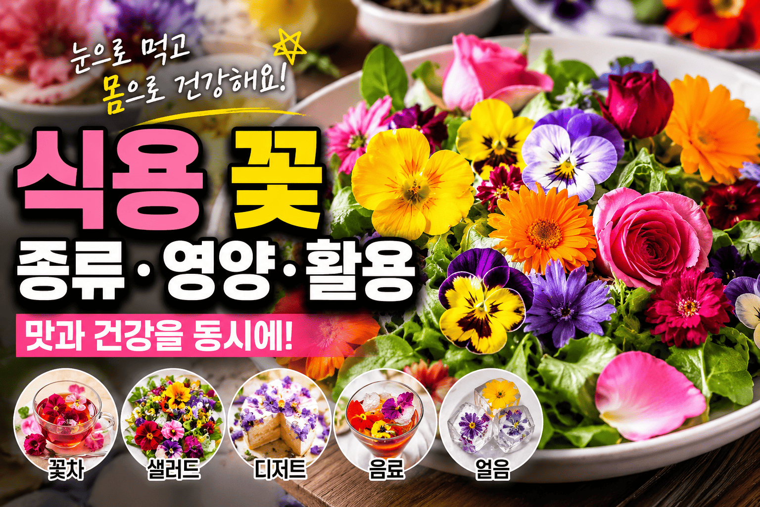 식용 꽃 정보 (종류, 영양, 활용)