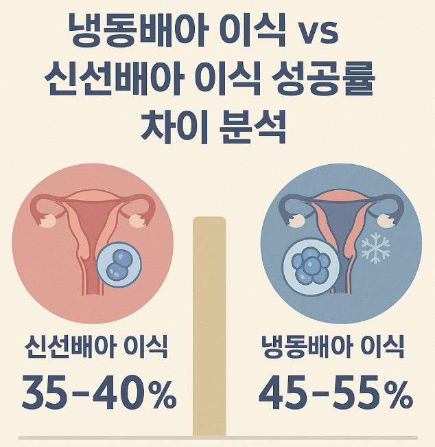 냉동배아 이식 vs 신선배아 이식 성공률 차이 분석