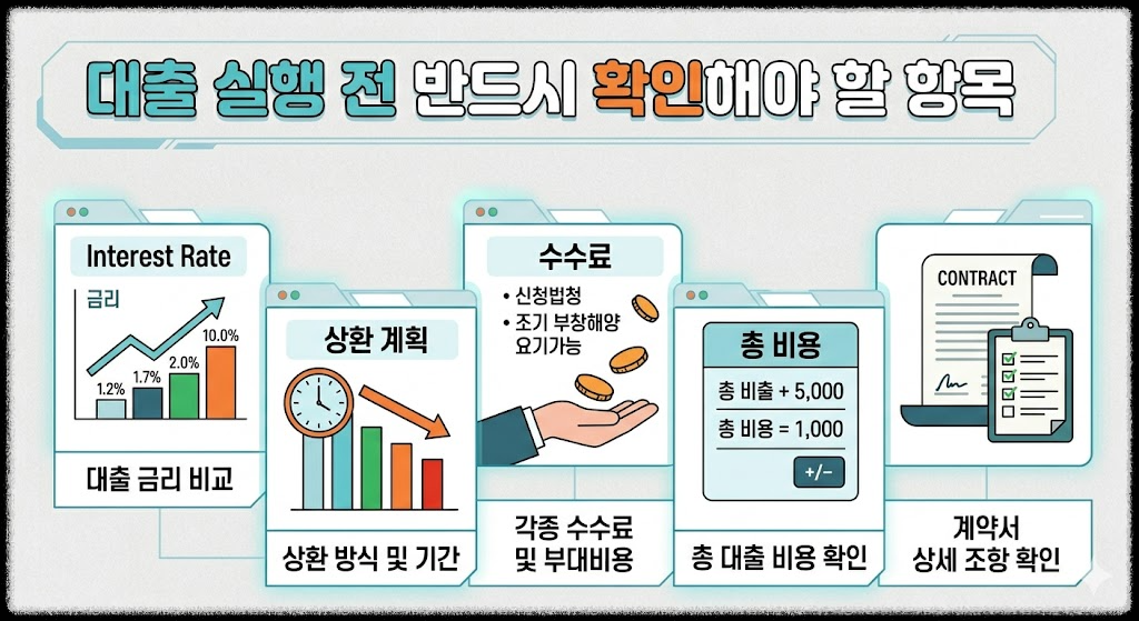 대출 실행 전 반드시 확인해야 할 항목
