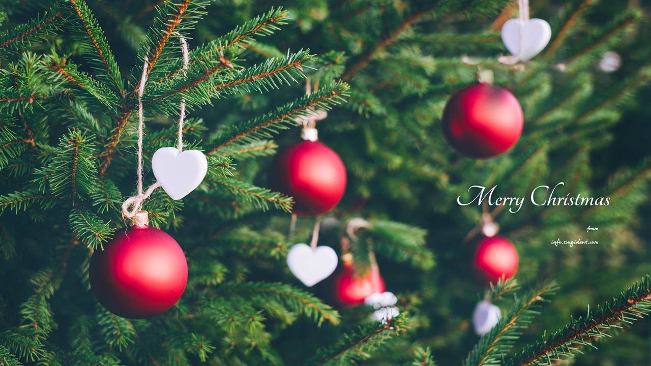 01 크리스마스 트리 장식볼 C - Merry Christmas 크리스마스배경화면