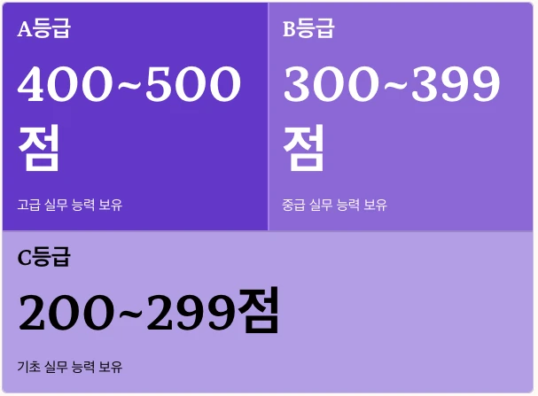 ITQ 등급 체계 인포그래픽 이미지