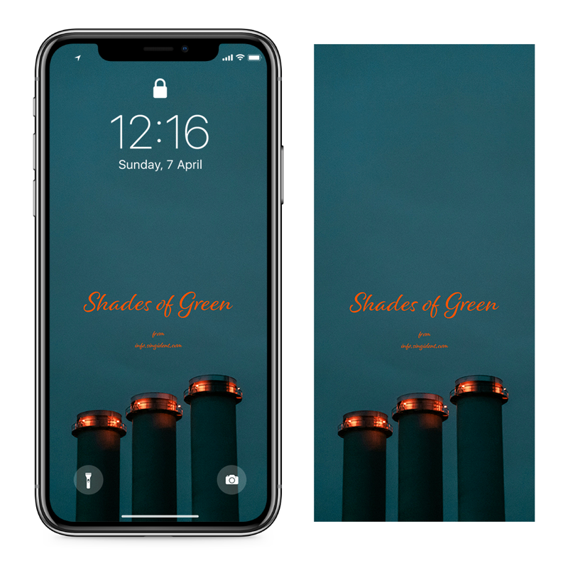 09 세 개의 굴뚝 C - 청록색배경화면