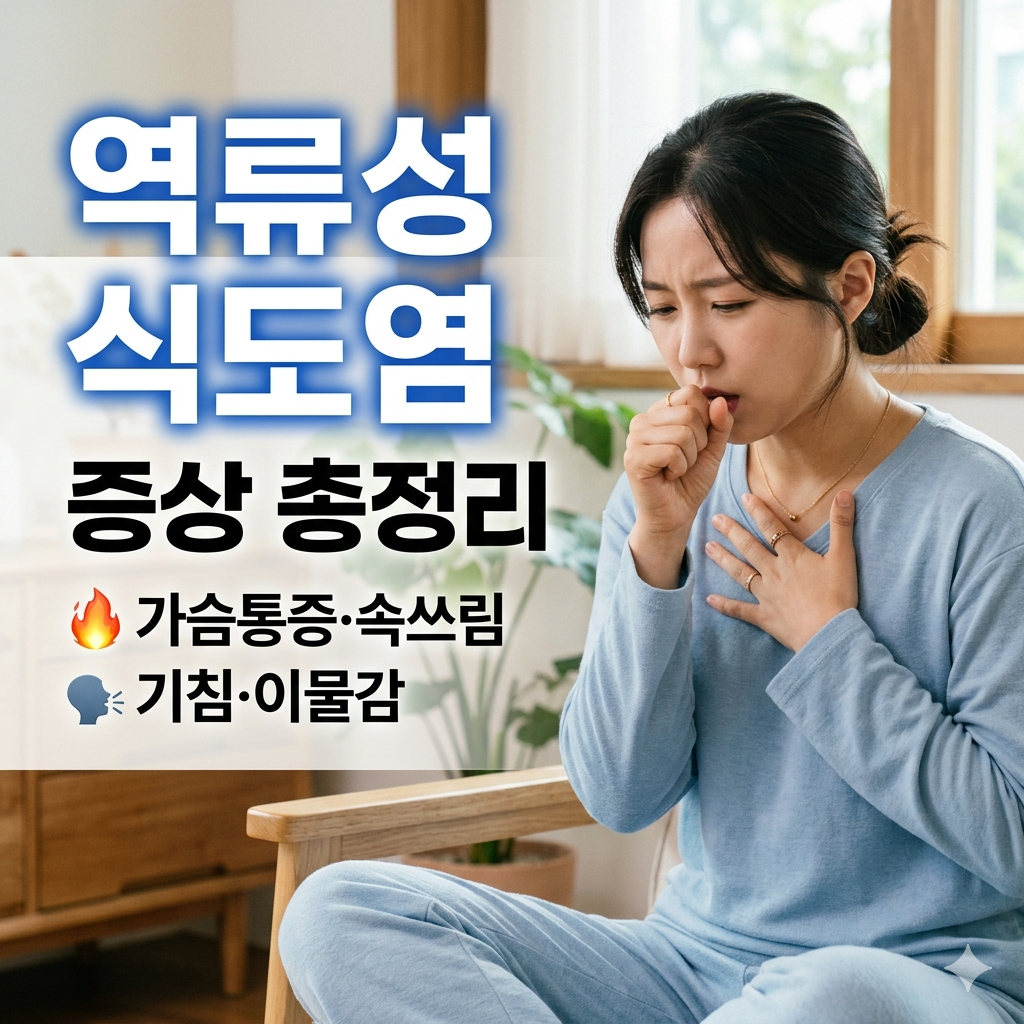 역류성 식도염 증상 총정리 (가슴통증·기침증상까지)