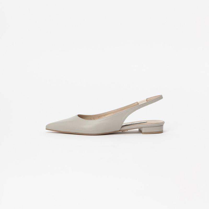 쇼쉬르라팡 Platina Flat Slingbacks in Ice