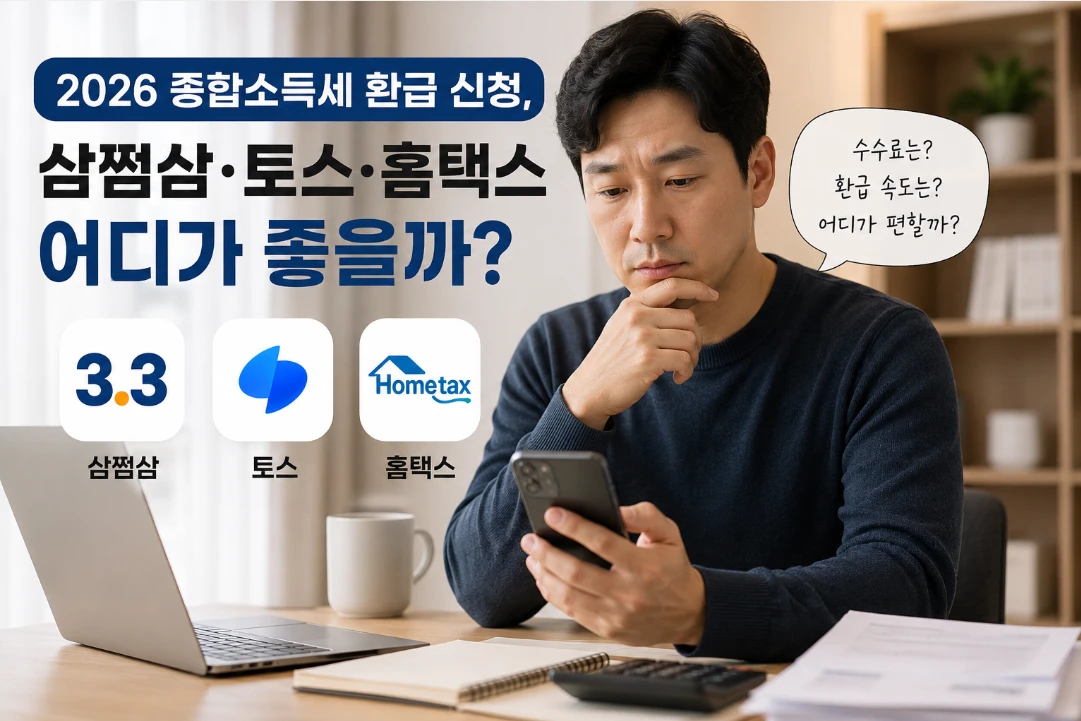 2026 종합소득세 환급 신청, 삼쩜삼&middot;토스&middot;홈택스 어디가 좋을까?