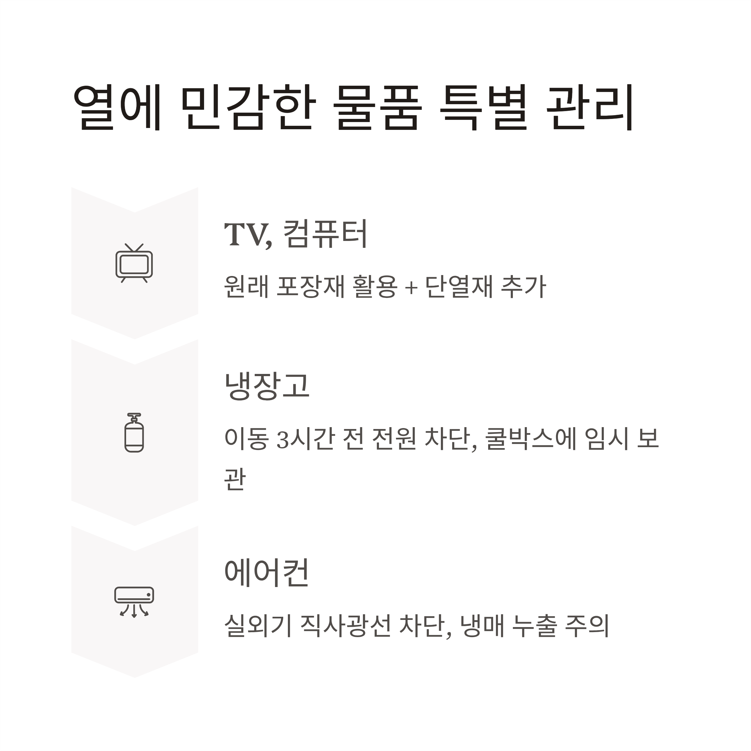 폭염주의보 이사 물품 관리