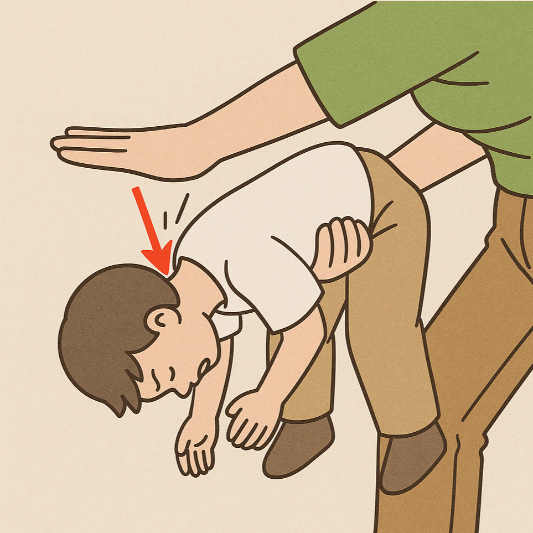 아이에게-하임리히법을-시행하고-있음