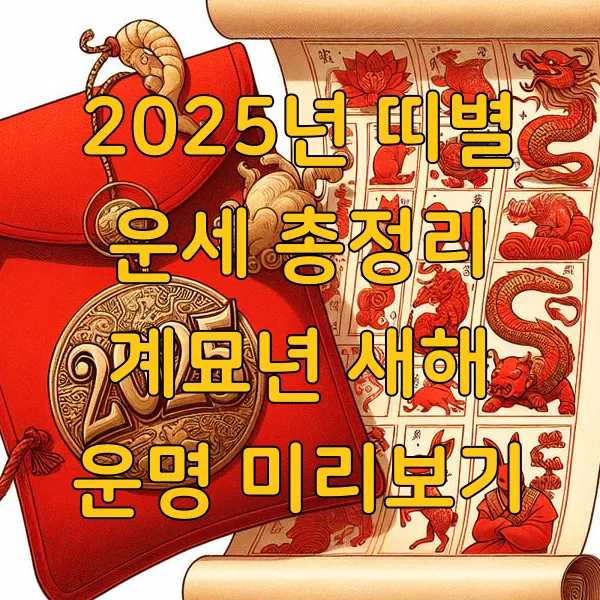 2025년 띠별 운세 총정리 계묘년 새해 운명 미리보기