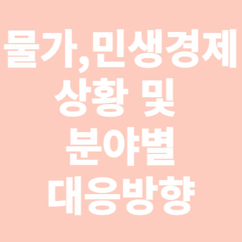 물가,민생경제 상황 및 분야별 대응방향-표
