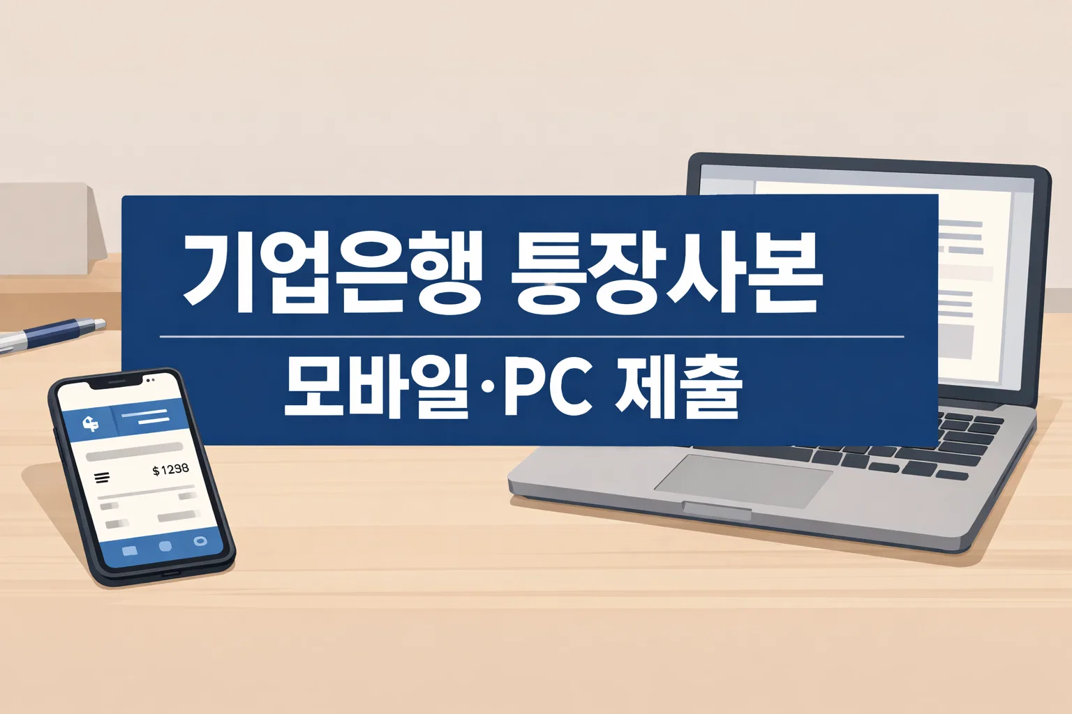 기업은행 통장사본을 모바일과 PC로 제출하는 방법을 한눈에 이해할 수 있도록 전체 흐름과 제출 수단을 소개한 썸네일 이미지
