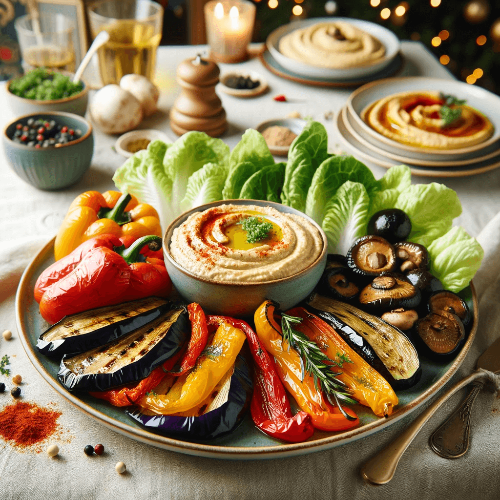 완성된-구운-채소와-홈무스