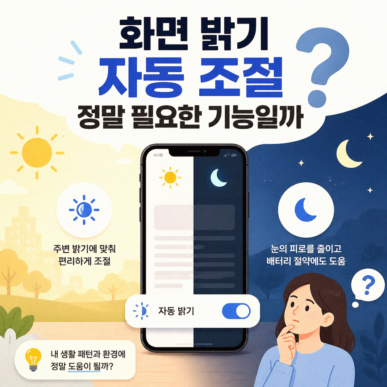 스마트폰 화면 밝기 자동 조절 끄기, 어떻게 하세요