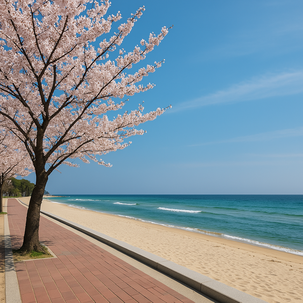 강릉 경포해변 벚꽃길