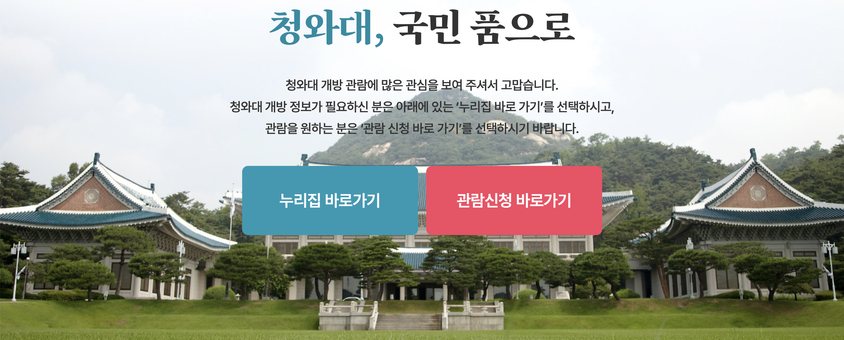 청와대 관람신청, 청와대 관람예약, 당일예약 방법 (2024년)