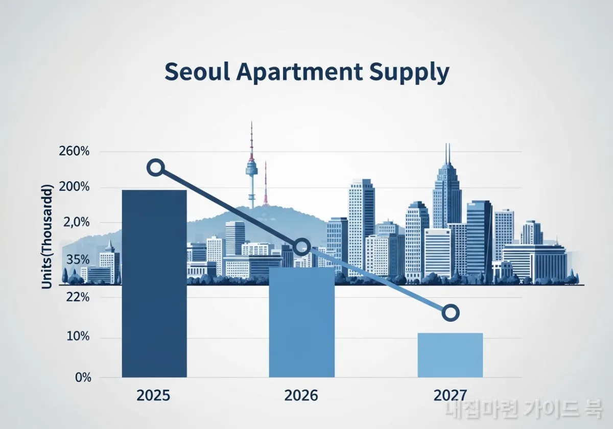 서울 아파트 연도별 입주 물량 감소 그래프