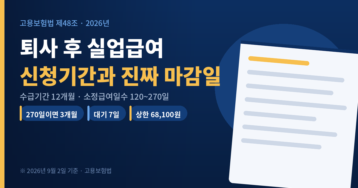 퇴사 후 실업급여 신청기간