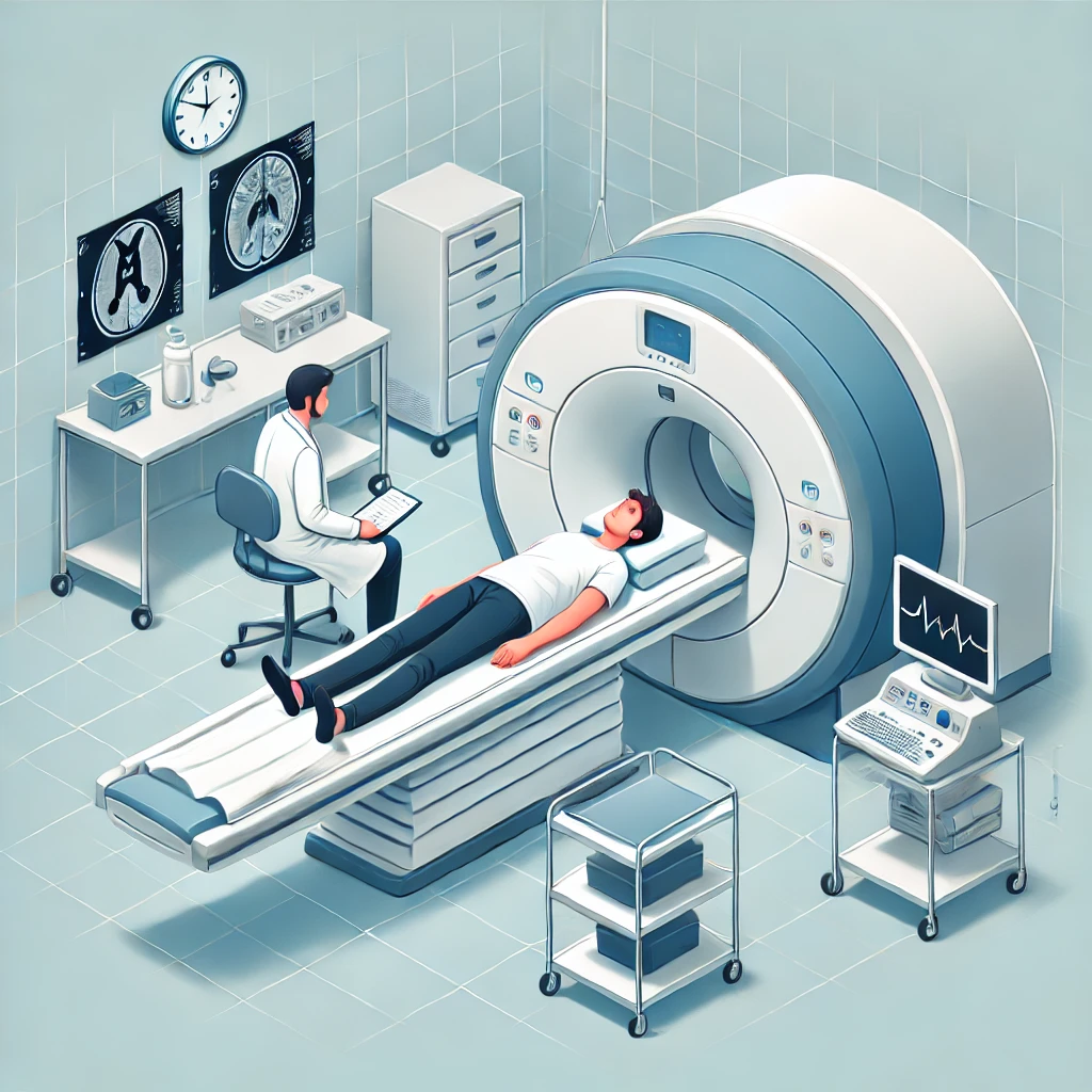 mri로 협착증 진단 받는 사진