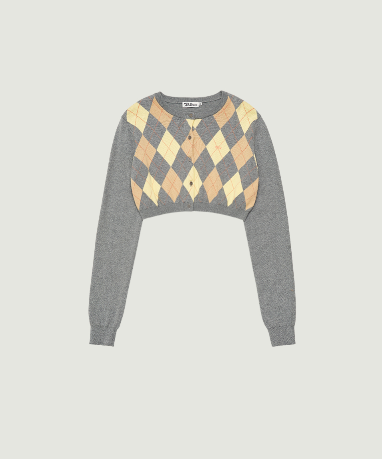 윤서아 <사랑을 처방해 드립니다> 17회 그로브 GROVE 크롭 아가일 가디건