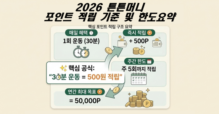 2026 튼튼머니 포인트 적립 기준 및 한도 요약