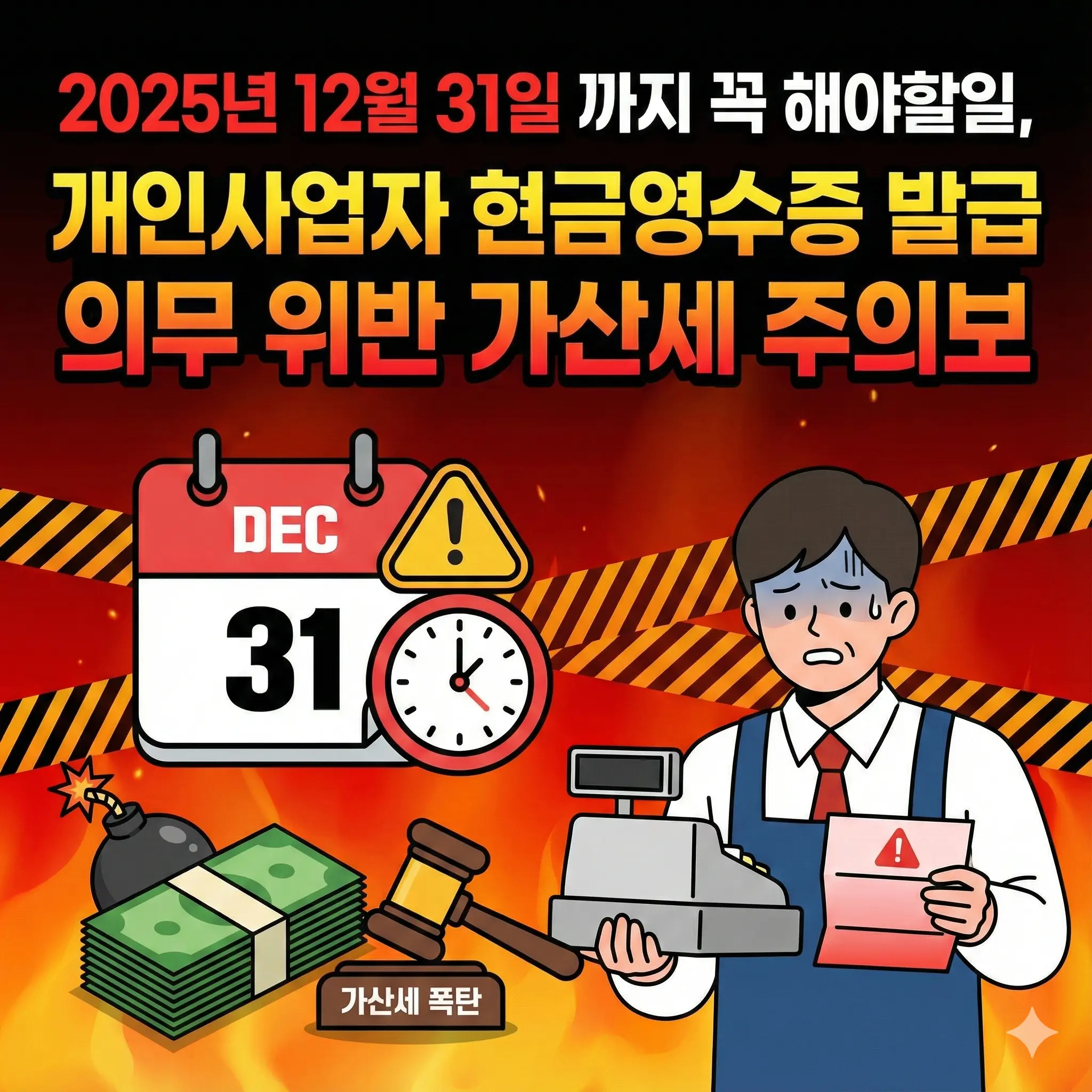 연말까지 꼭 해야할일 #5, 개인사업자 현금영수증 발급 의무 위반 가산세 주의보