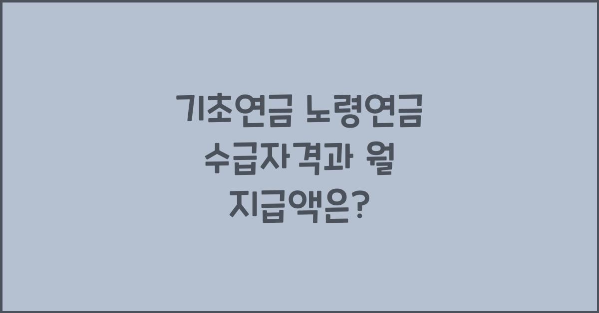 기초연금 노령연금