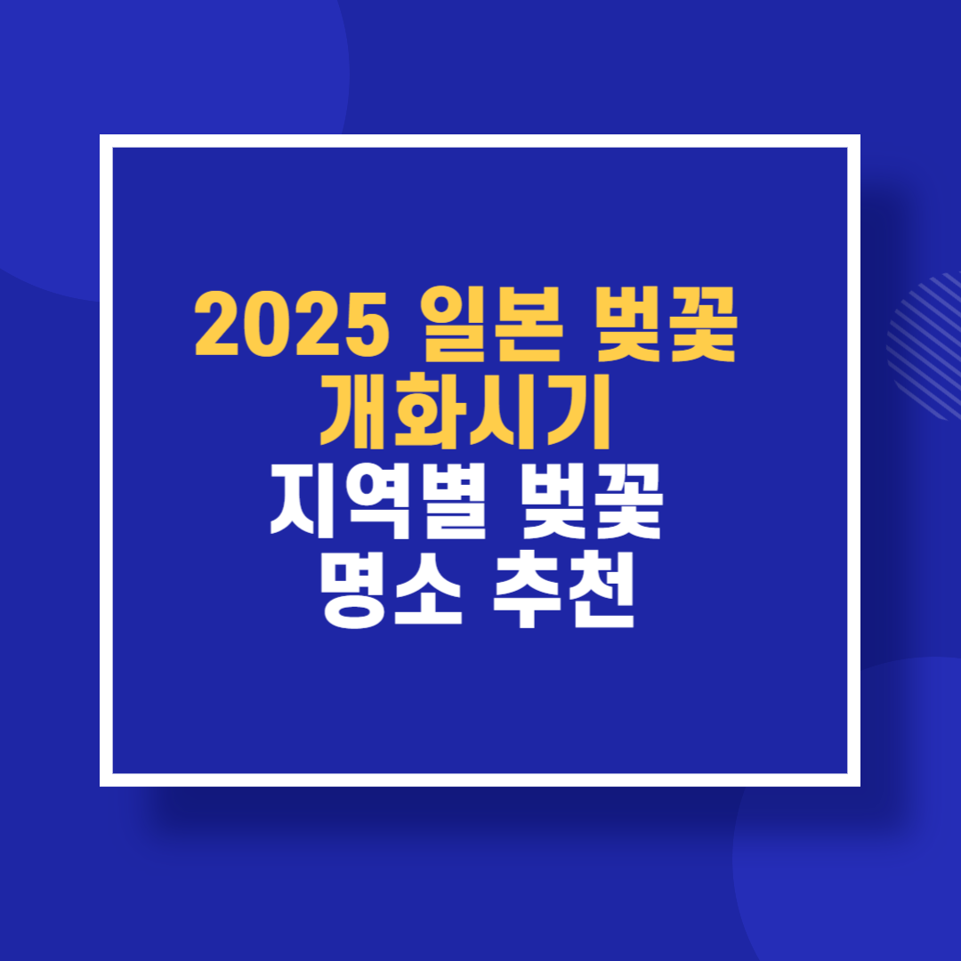 2025 일본 벚꽃 개화시기 지역별 벚꽃 명소 추천