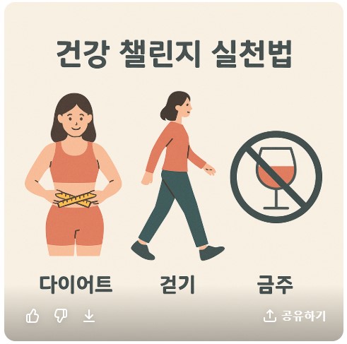 건강 챌린지 실천법 이미지