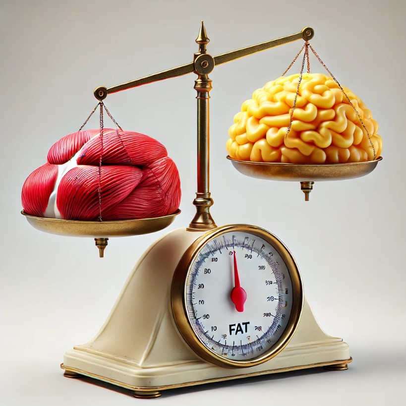 근육무게 vs 지방무게에 관련된 사진