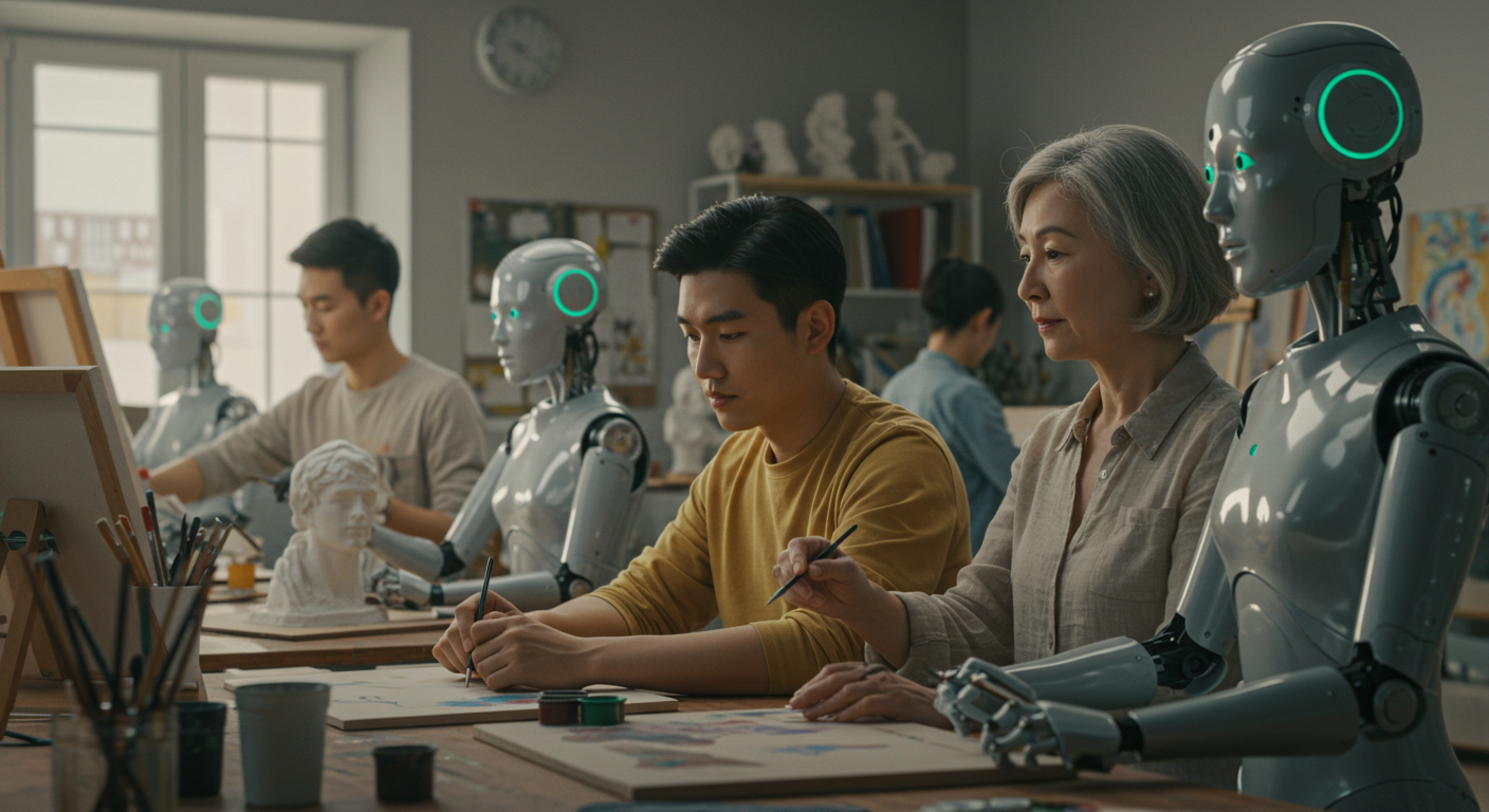 예술활동을 함께 하는 휴머노이드 로봇