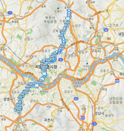 150번버스노선도
