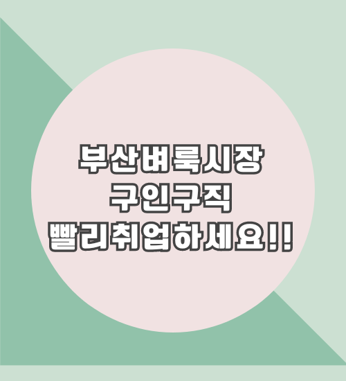 부산벼룩시장구인구직