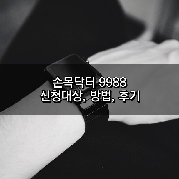 손목닥터 대상,방법,후기